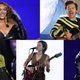 Clockwise from top right: Harry Styles, Kendrick Lamar, Big Thief, Rosalía, and Beyoncé